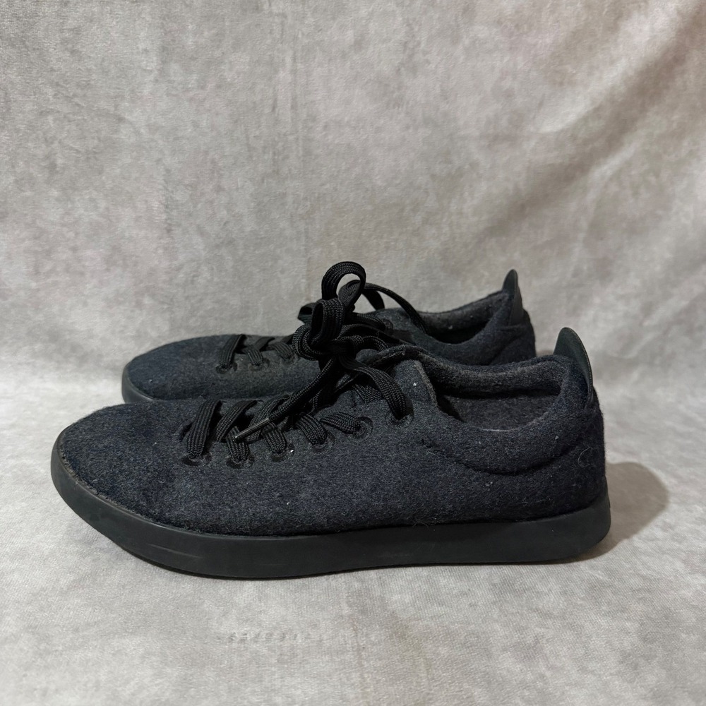 Allbirds Wool Pipers Sneakers Womens Size 8 Black Merino Wool Low Top Shoes